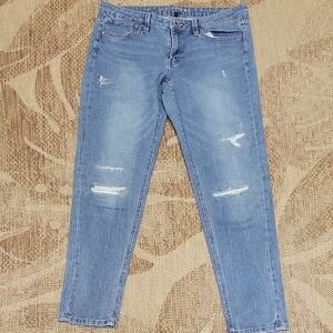 Distressed Blue Jeans